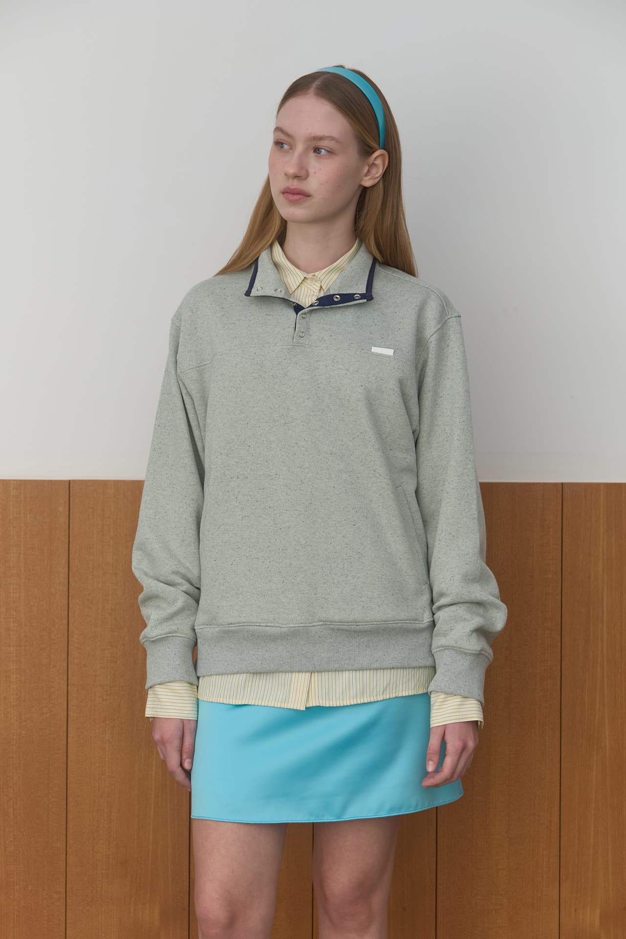 COOKIE & CREAM HALF-ZIP SWEAT_MINT