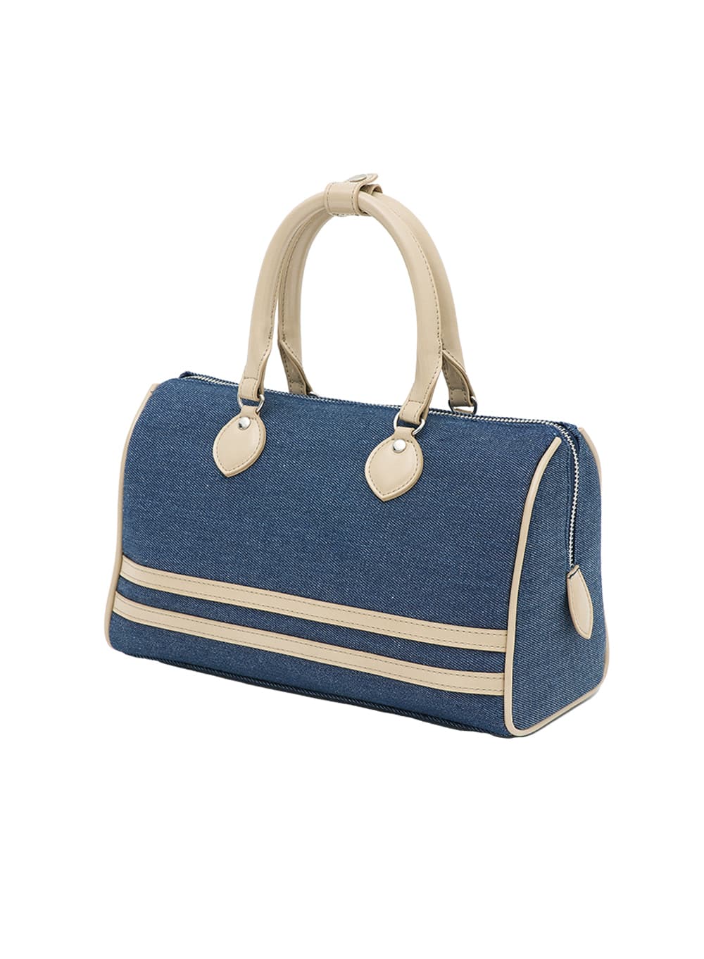 STRIPE BOSTON BAG_DENIM