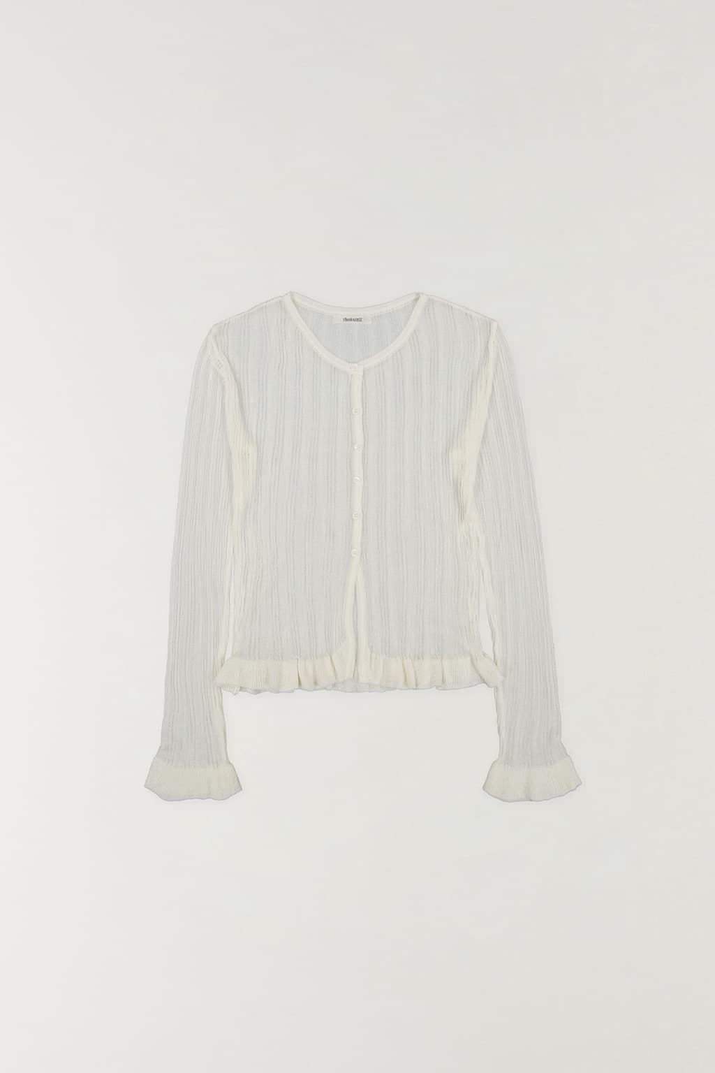 시스루 러플 가디건 IVORY