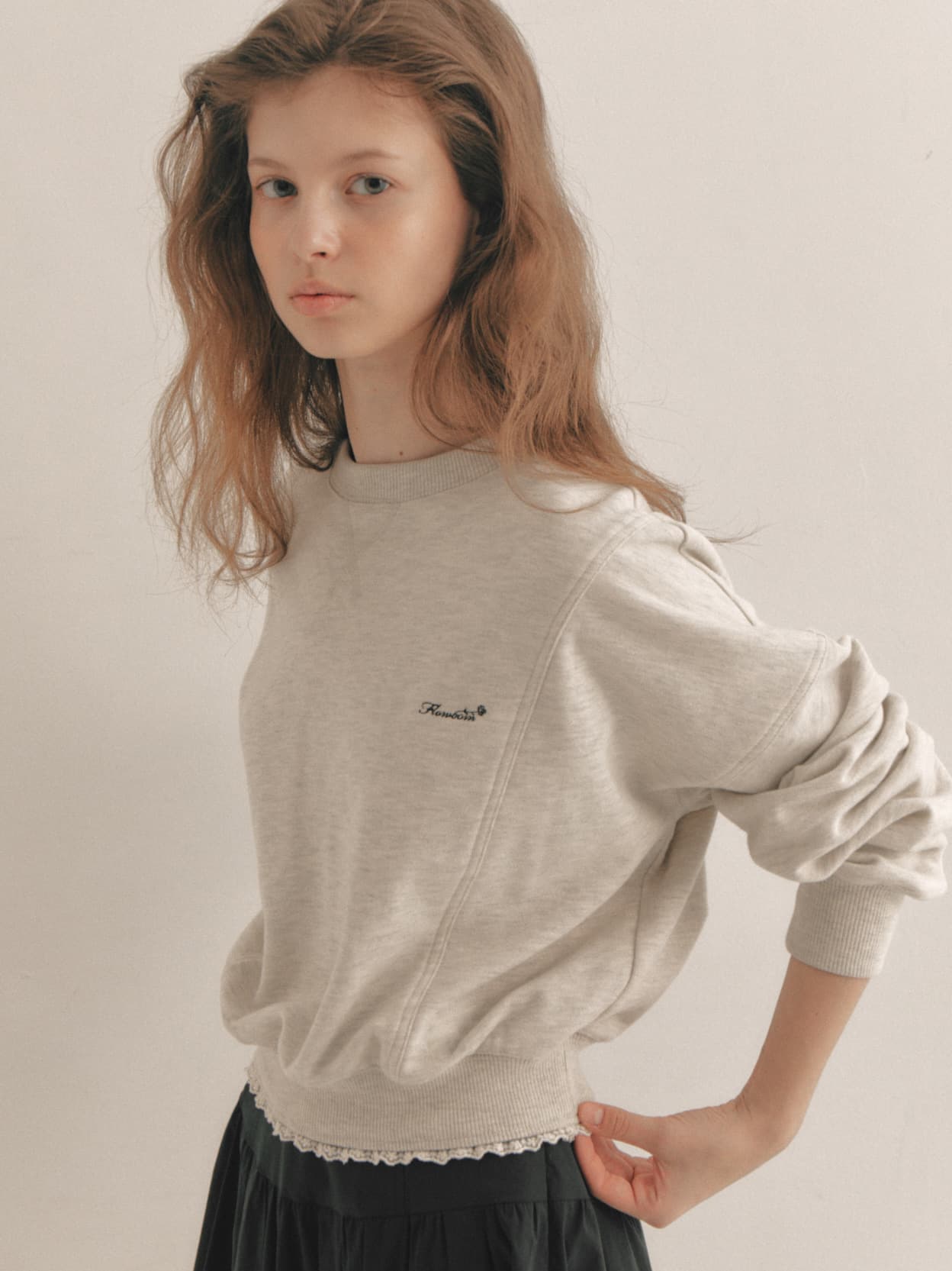 Lace Trimming Sweatshirt