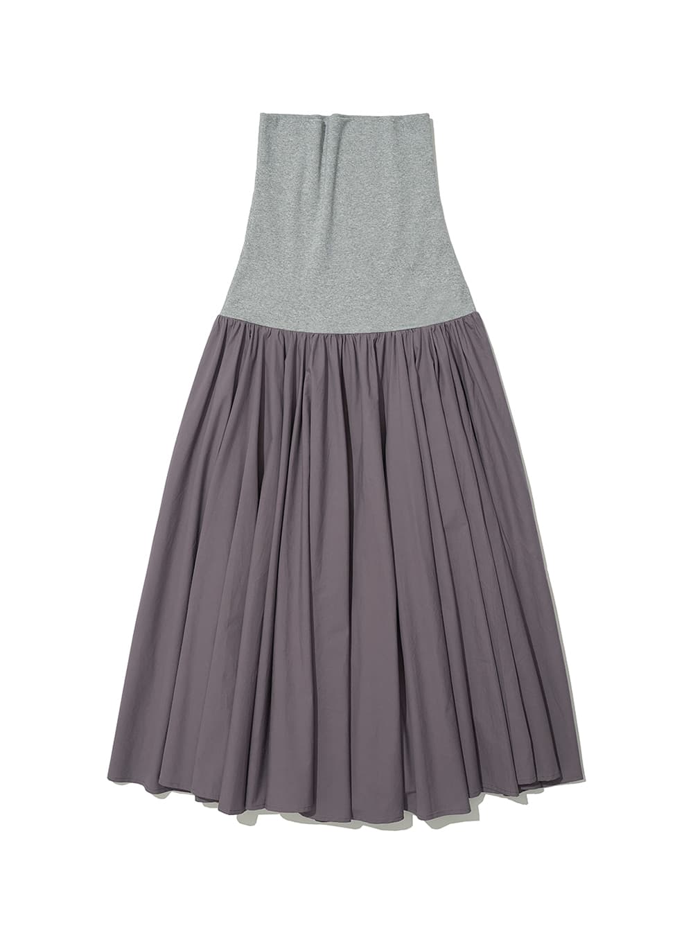 VOLUME FLARE MAXI SKIRT_CHARCOAL