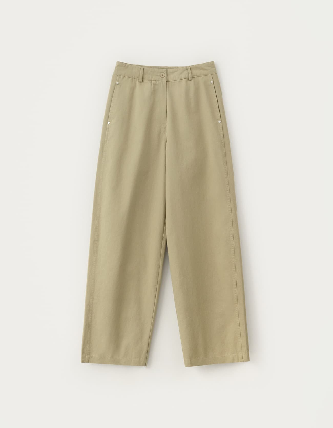 Bess Cotton Pants - Beige