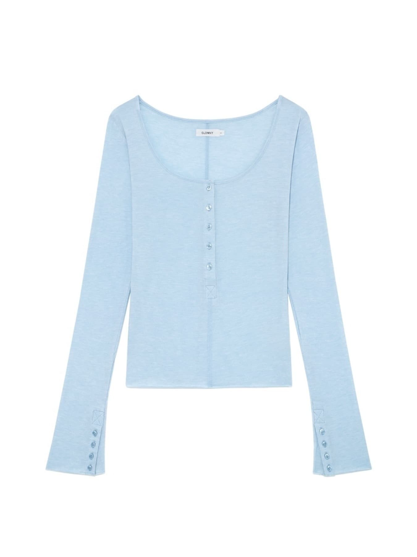 FADE BUTTON LONG SLEEVE (BABY BLUE)