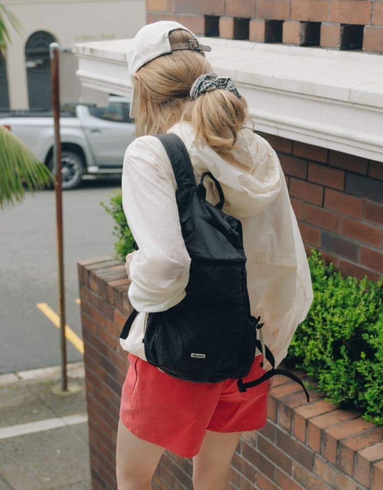 sheer nylon backpack - dark grey