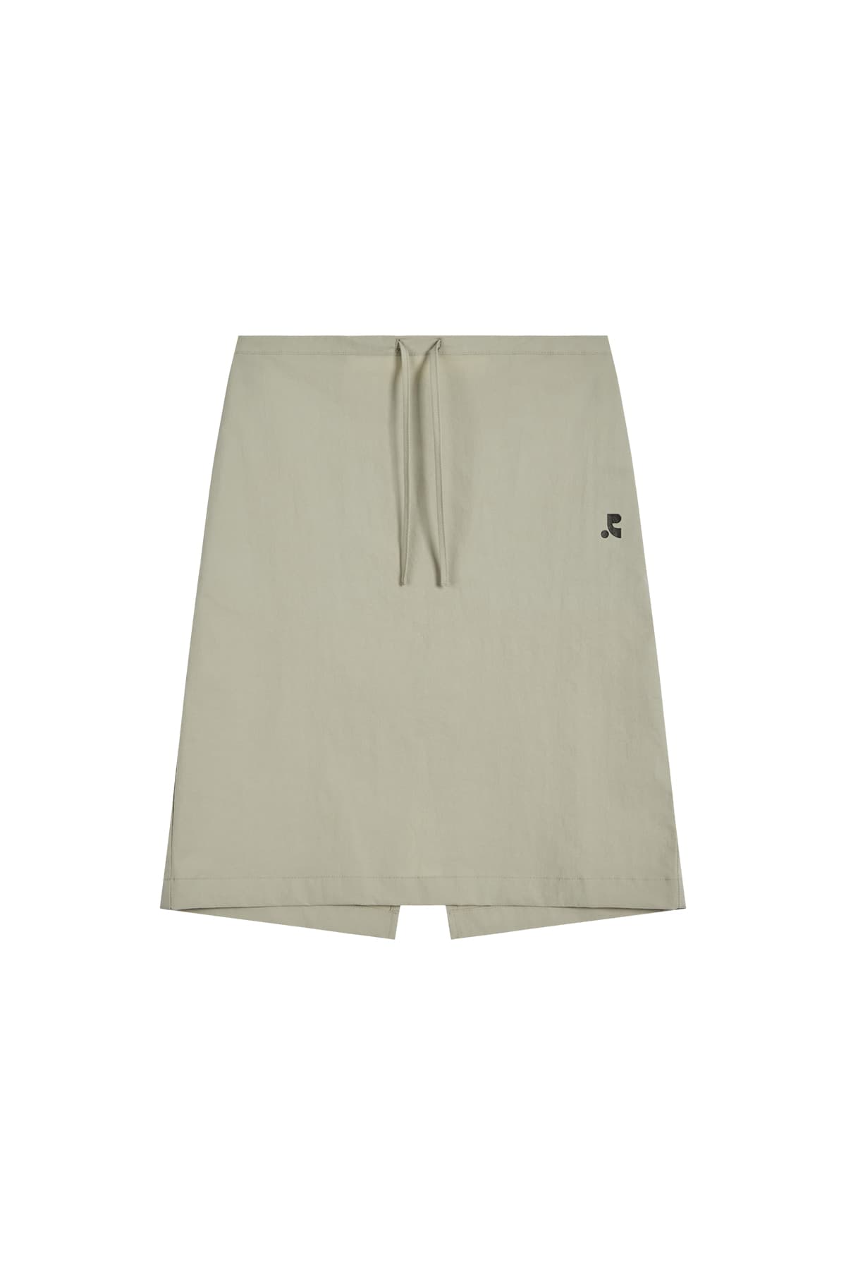 COTTON NYLON MIDI SKIRT - BEIGE