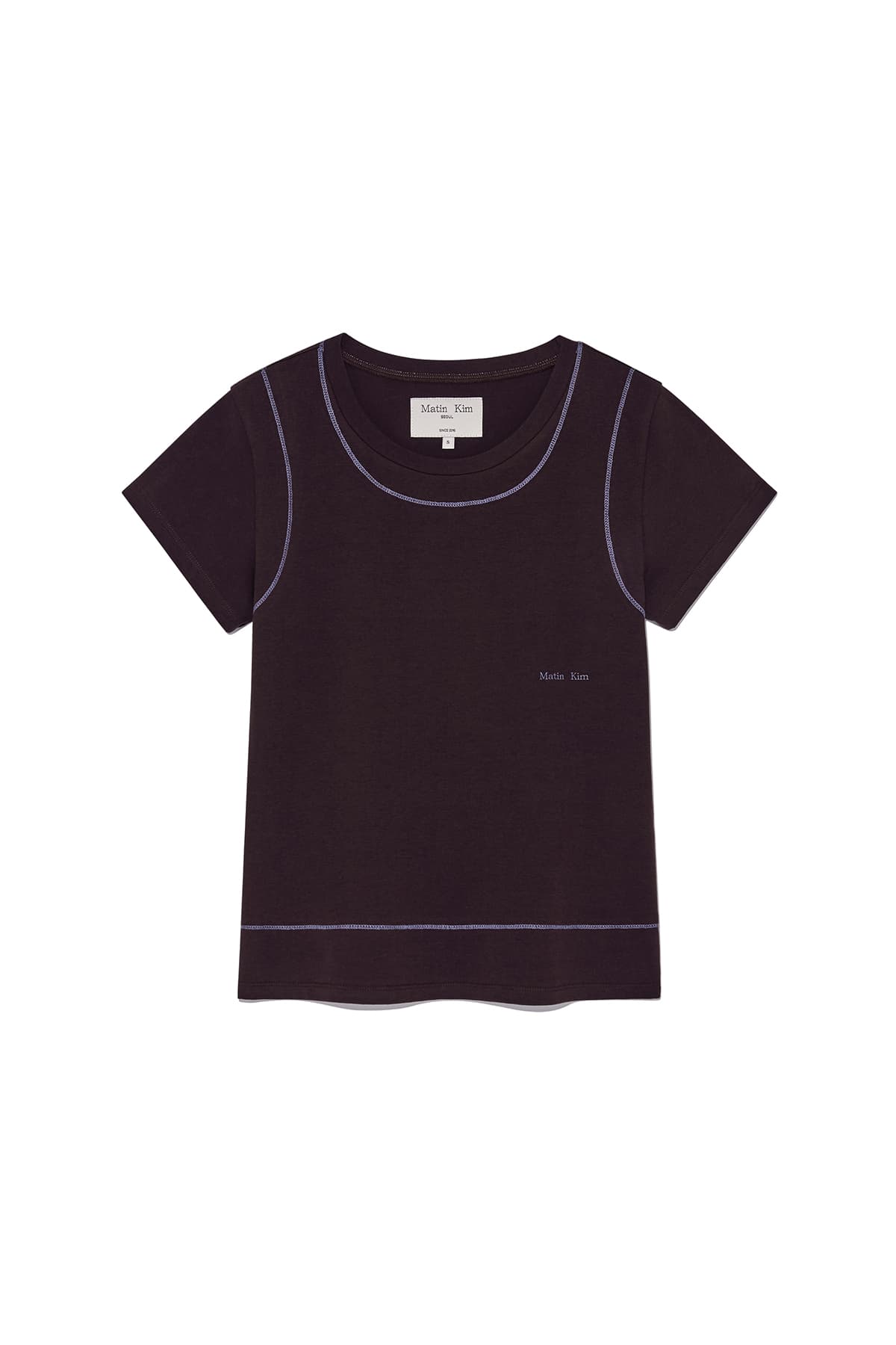 STITCH POINT SMALL LOGO TOP IN BROWN
