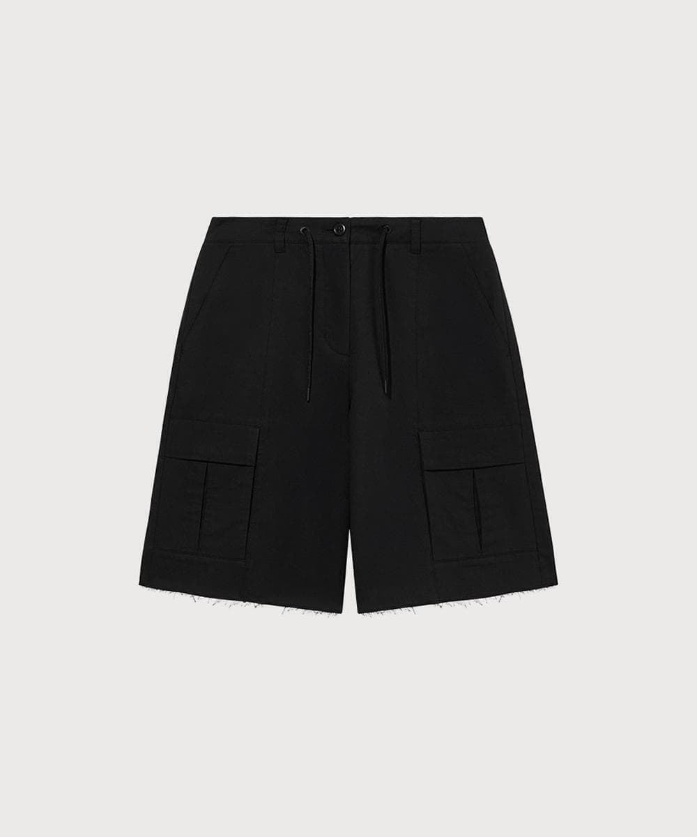 우먼 카고 버뮤다 쇼츠 Black