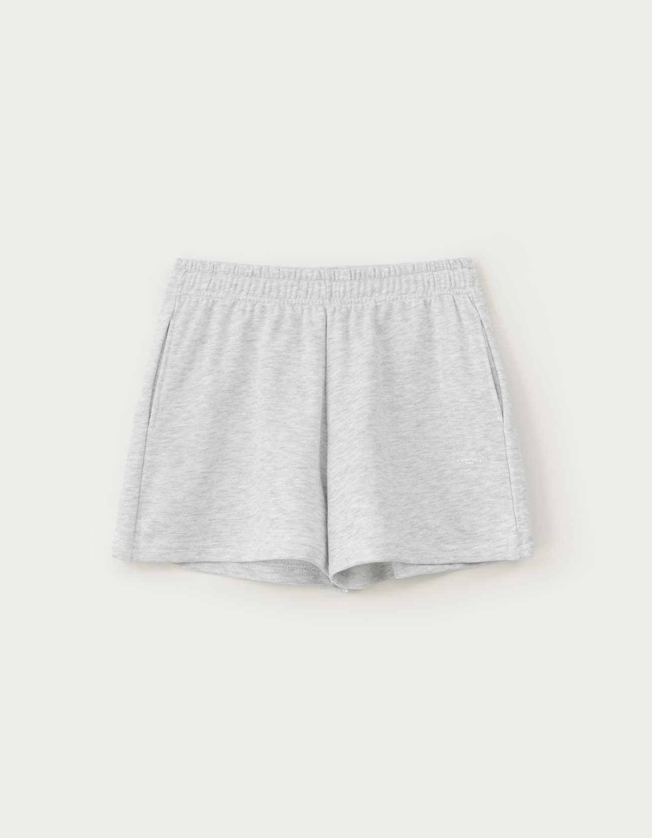 6.24 출고 Back Wave Logo Sweat Shorts - White Melange