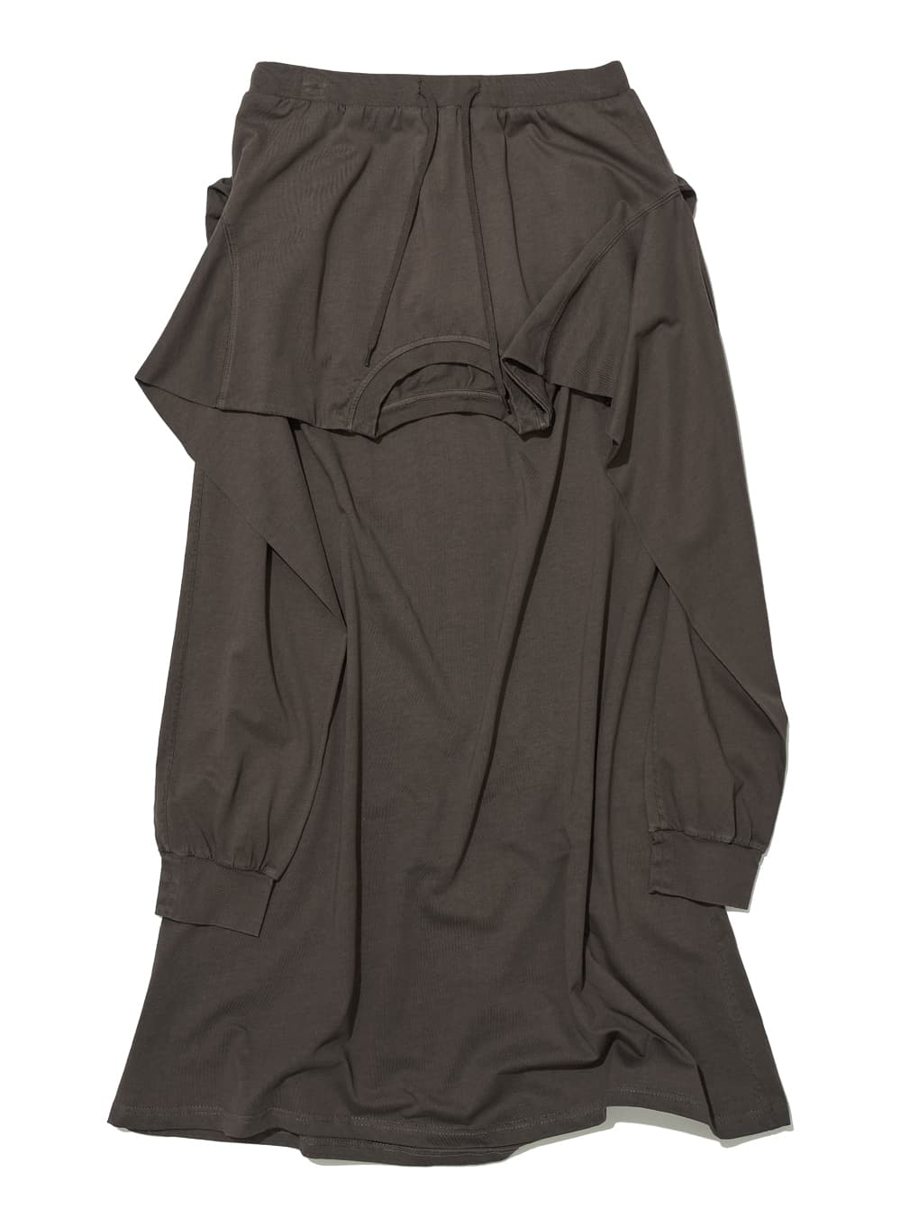 DECONSTRUCTED TEE MAXI SKIRT_BROWN