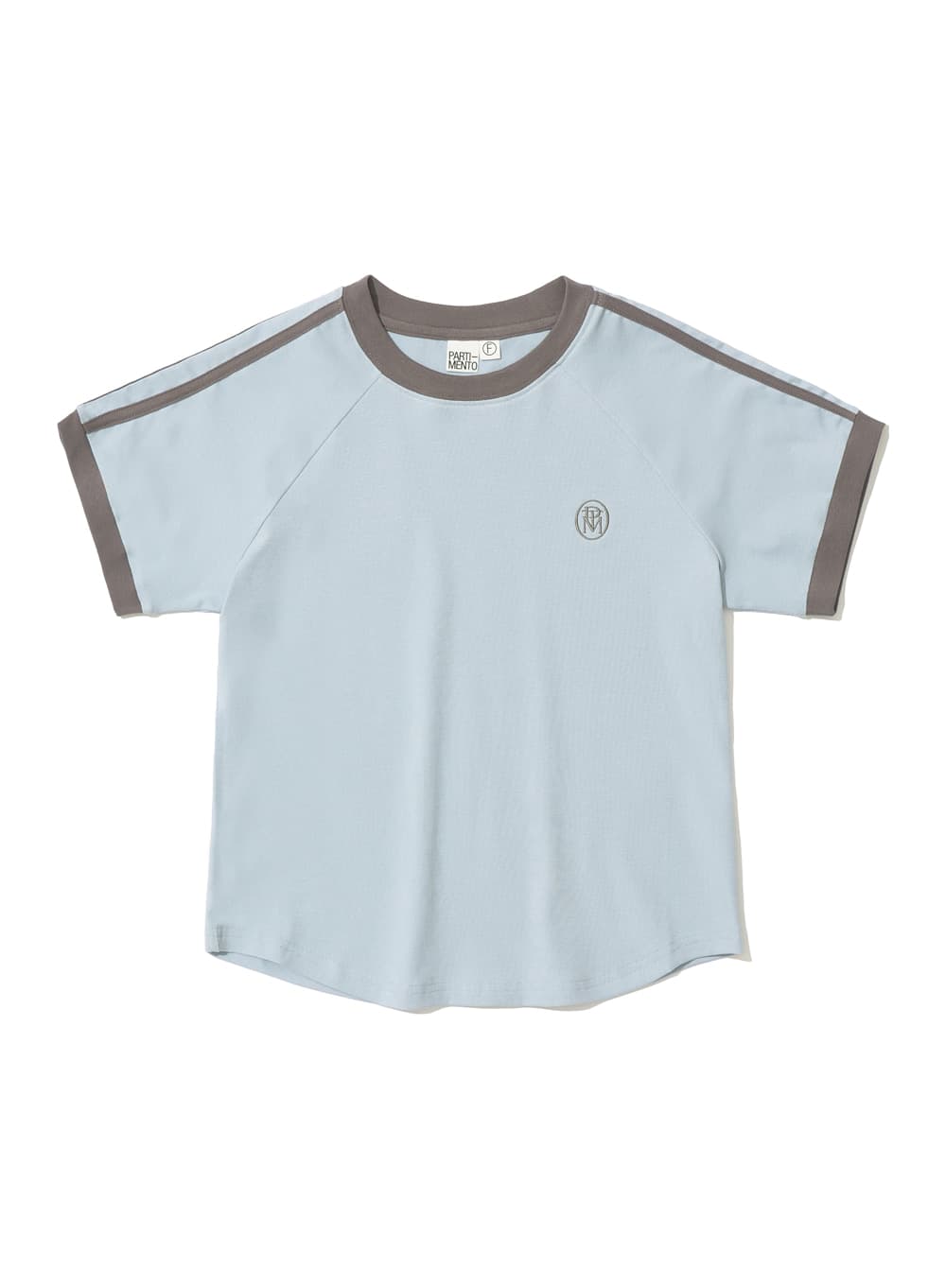 COLLEGE STRIPE RINGER TEE_SKY