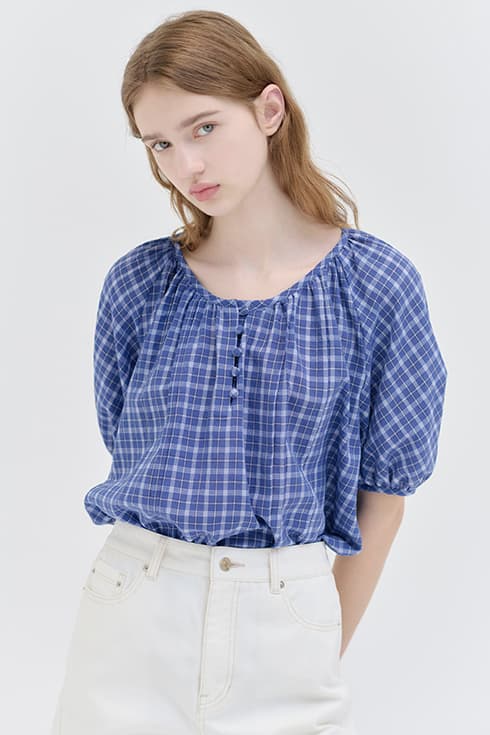 25N summer lovesome blouse [BL/CH]