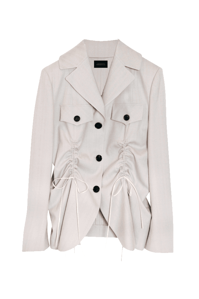 Drawstring Waist Tailored Jacket (2Color)
