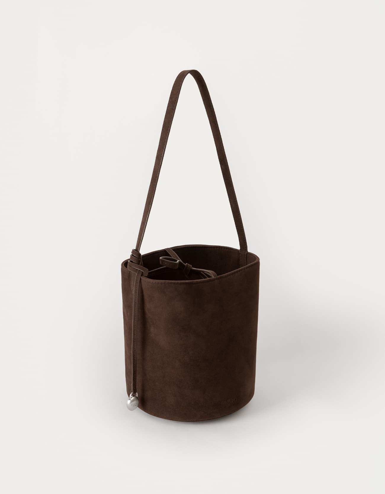 Suede Basket Bag - Brown