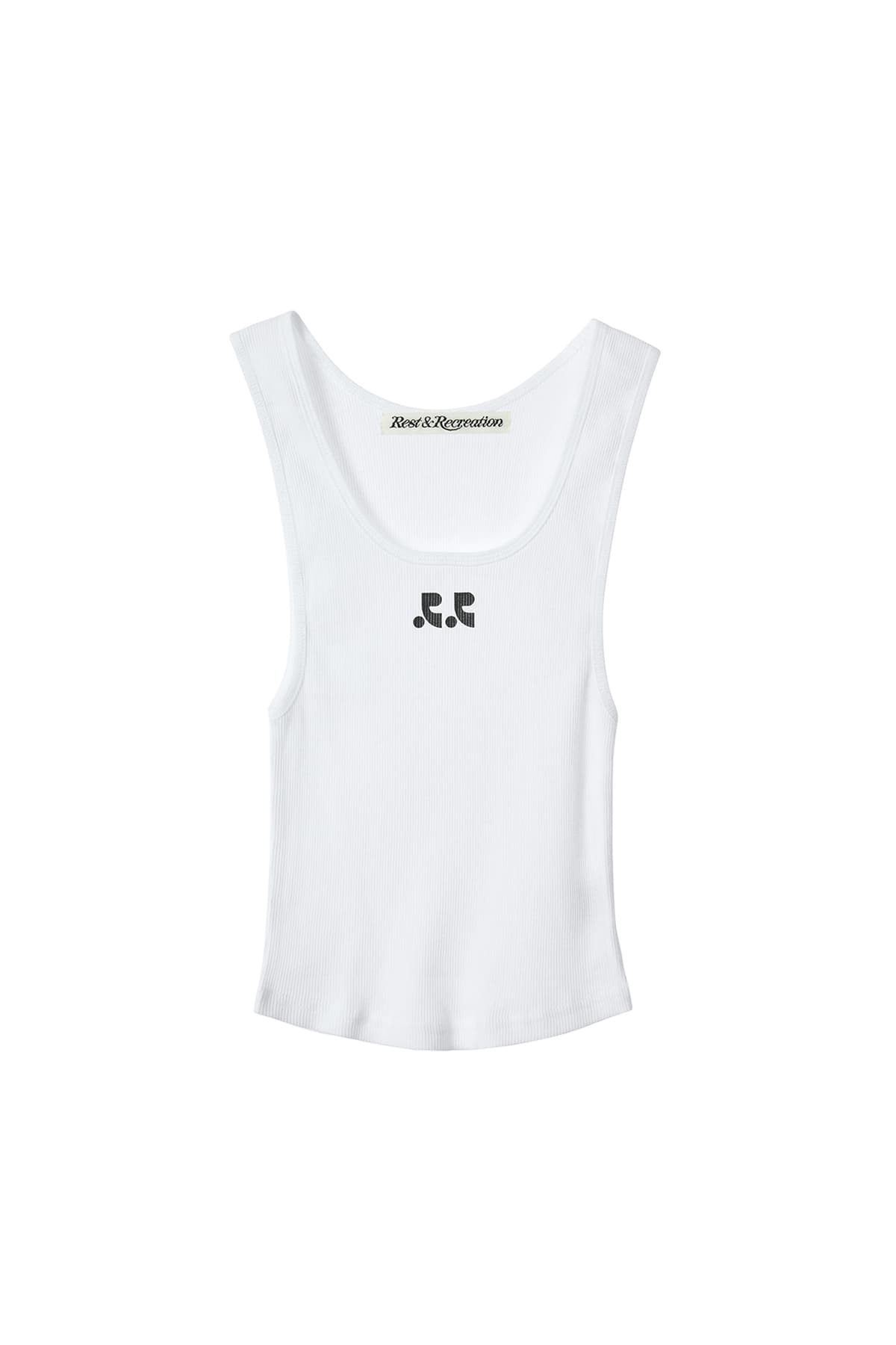 RR LOGO SHORT TANK TOP - WHITE