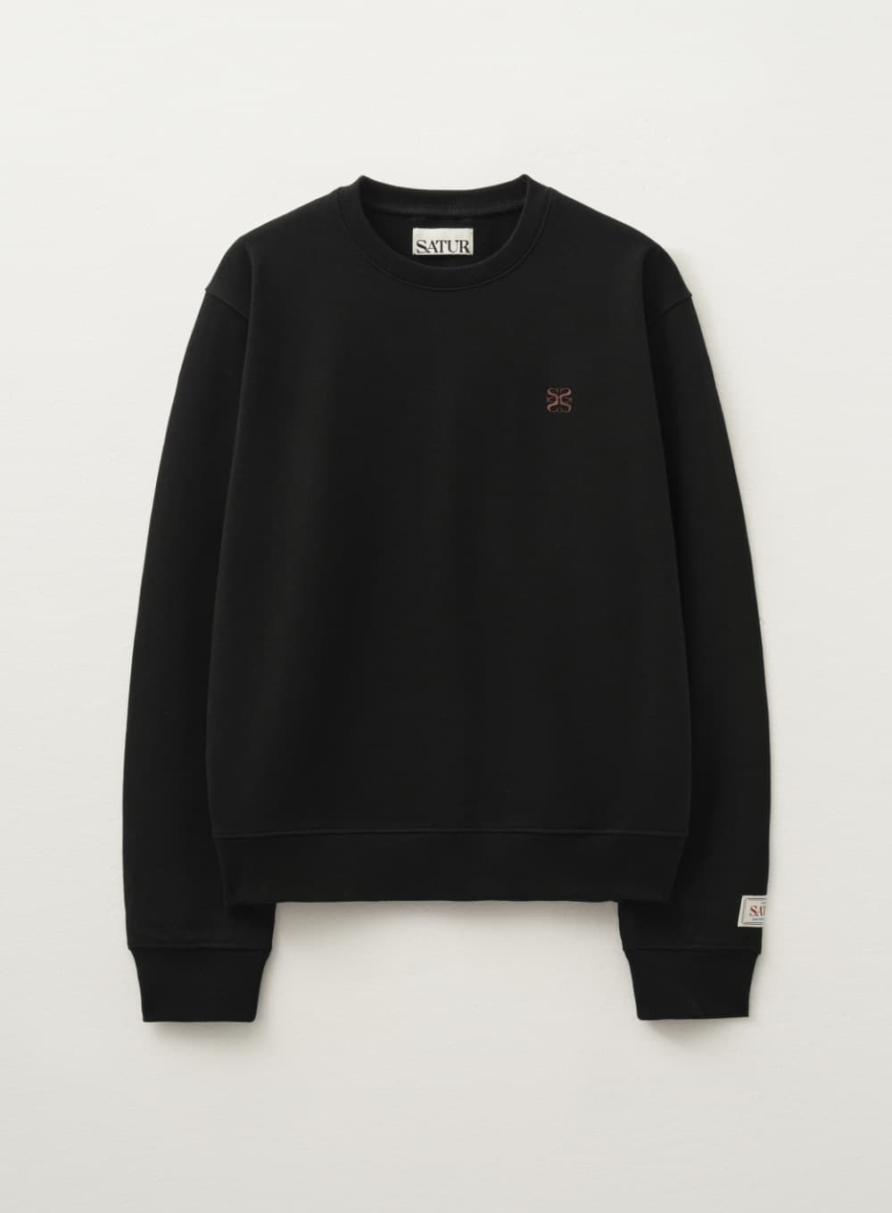 (W) Loren Small Logo Basic Sweatshirt - Black Brown