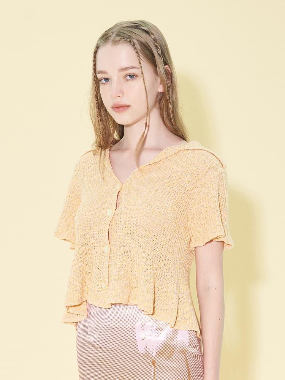 RUFFLE MINI CARDIGAN (YELLOW)