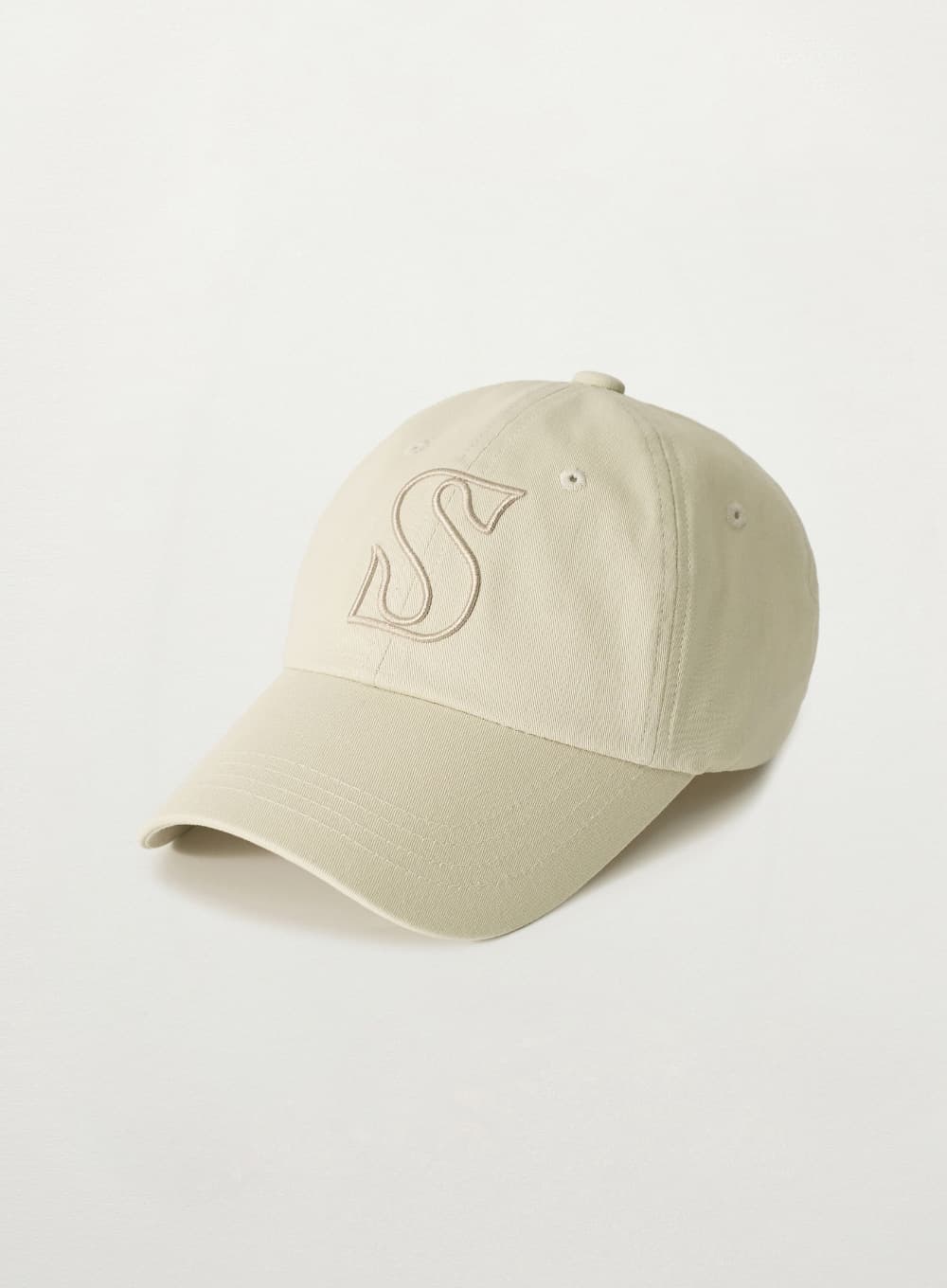 S Logo Vintage Casual Ball Cap - Light Beige
