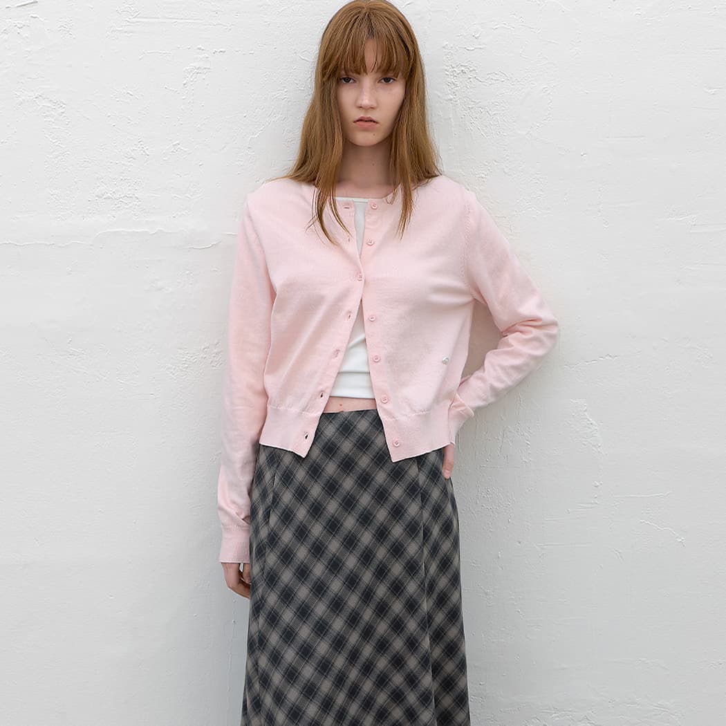 (CD-2273)COTTON CLASSICAL SLIM KNIT CARDIGAN