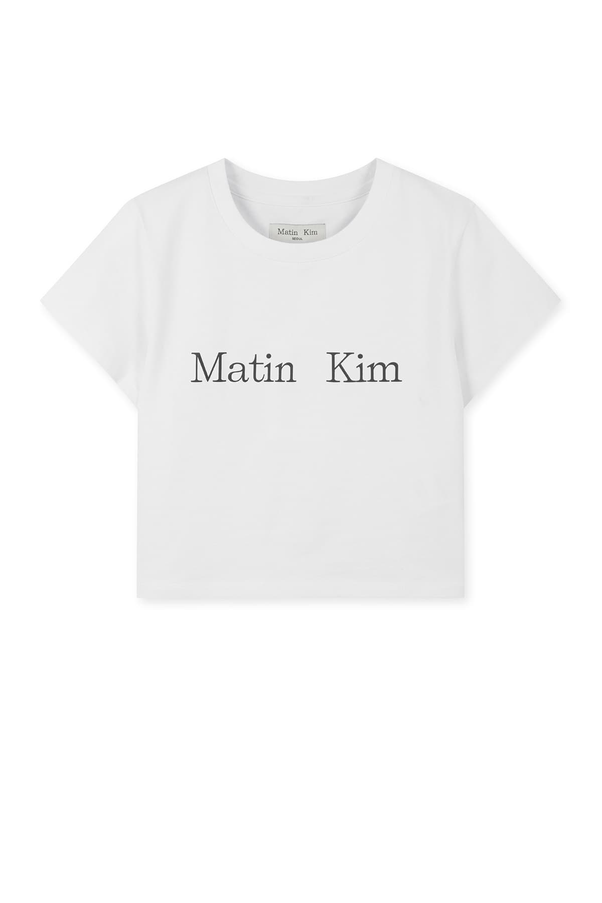 MATIN KIM LOGO CROP TOP IN WHITE