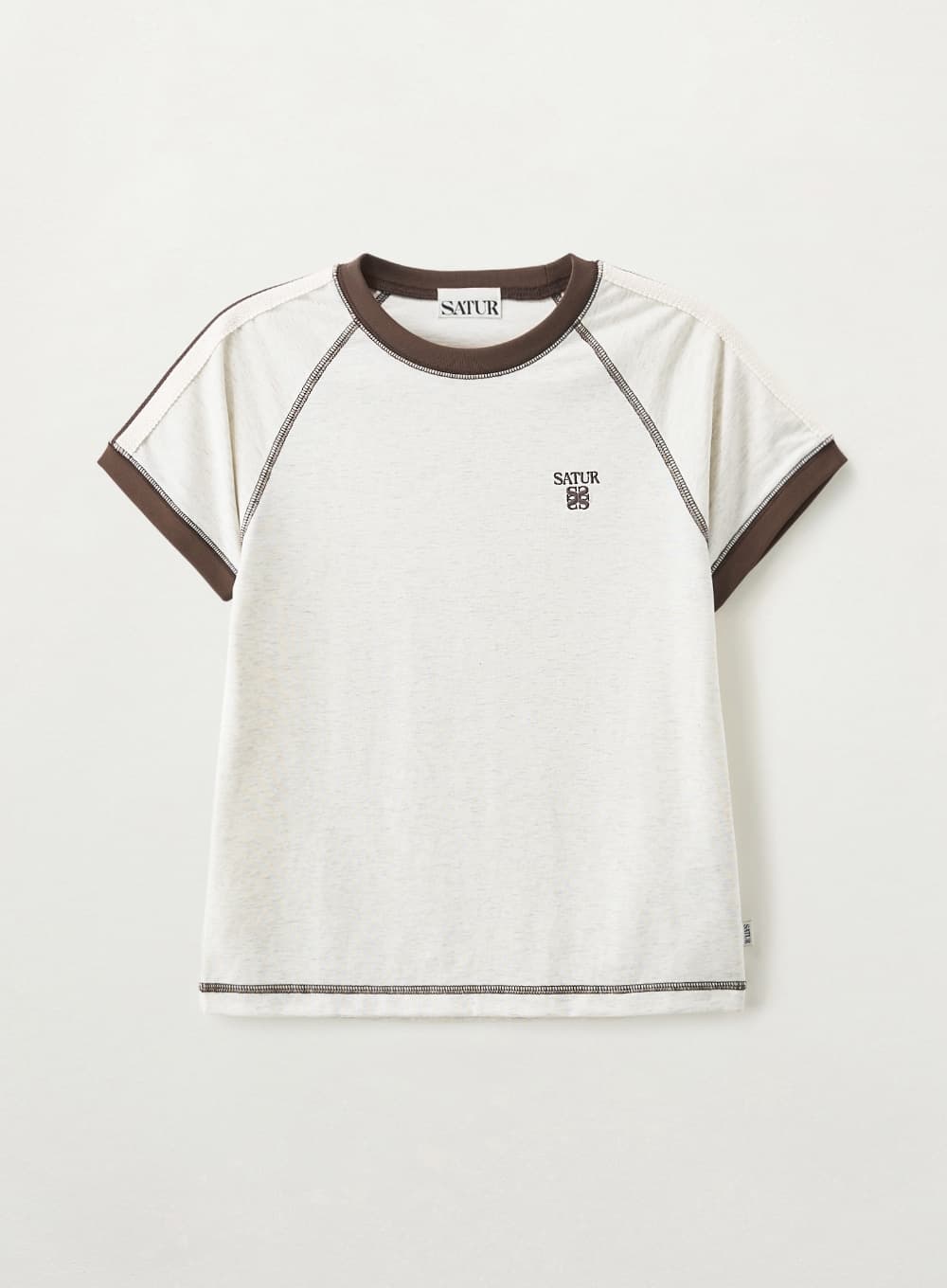 (W) Lawton Stitch Ringer T-Shirt - Oatmeal