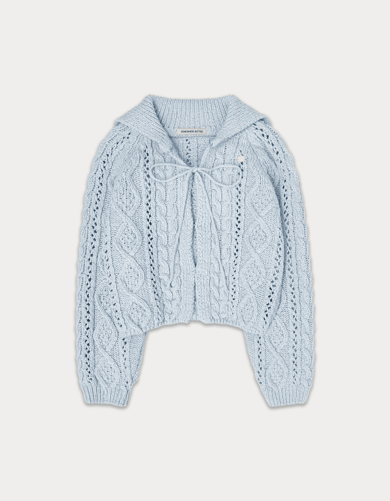 Ribbon cable cardigan - light blue
