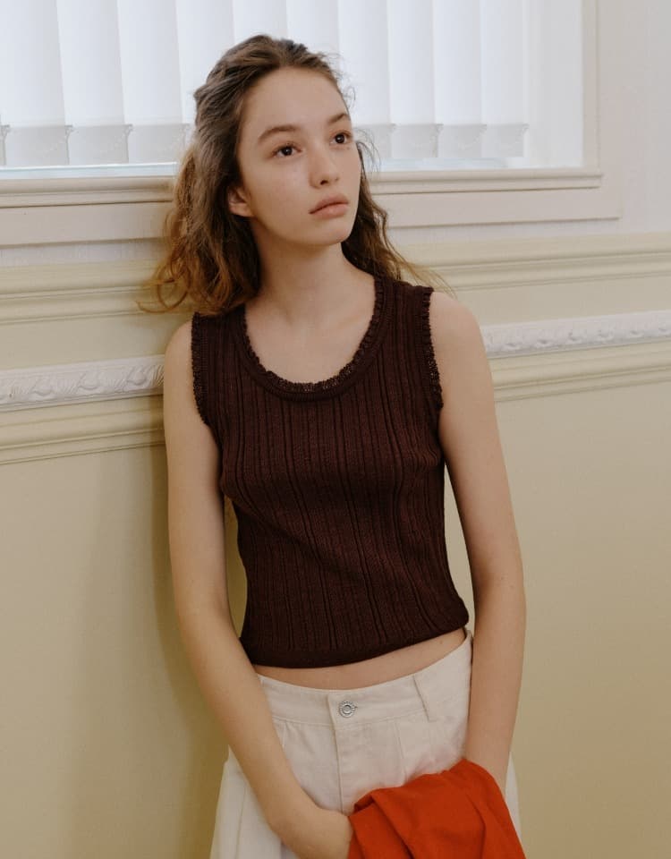 eyelet skashi sleeveless knit - grape
