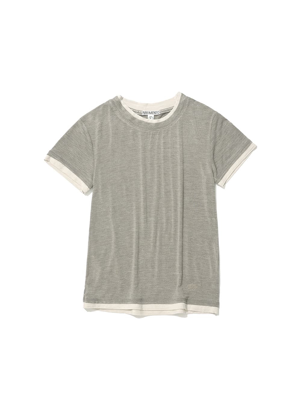 SOFT DOUBLE LAYERED SHORT SLEEVE TEE_MELANGE