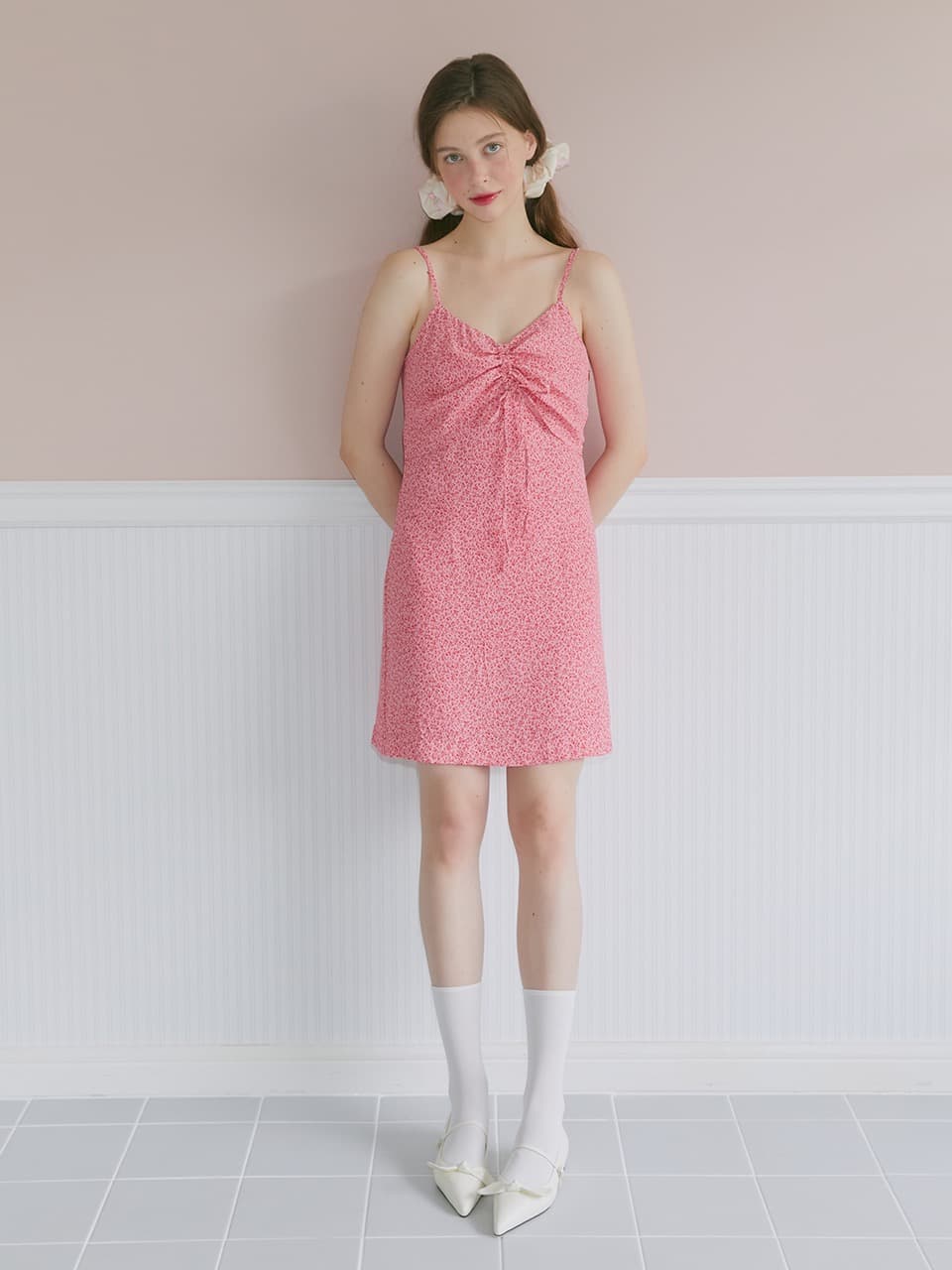 FLOWER SLIP ONE-PIECE (PINK)