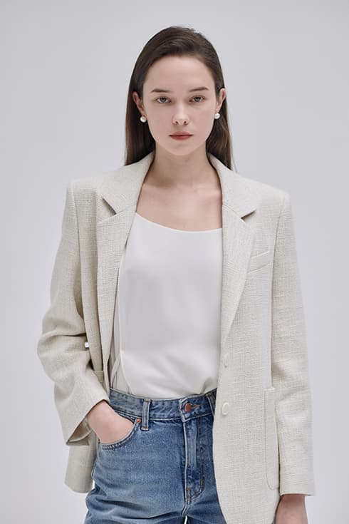23SN casual tweed jacket [IV]