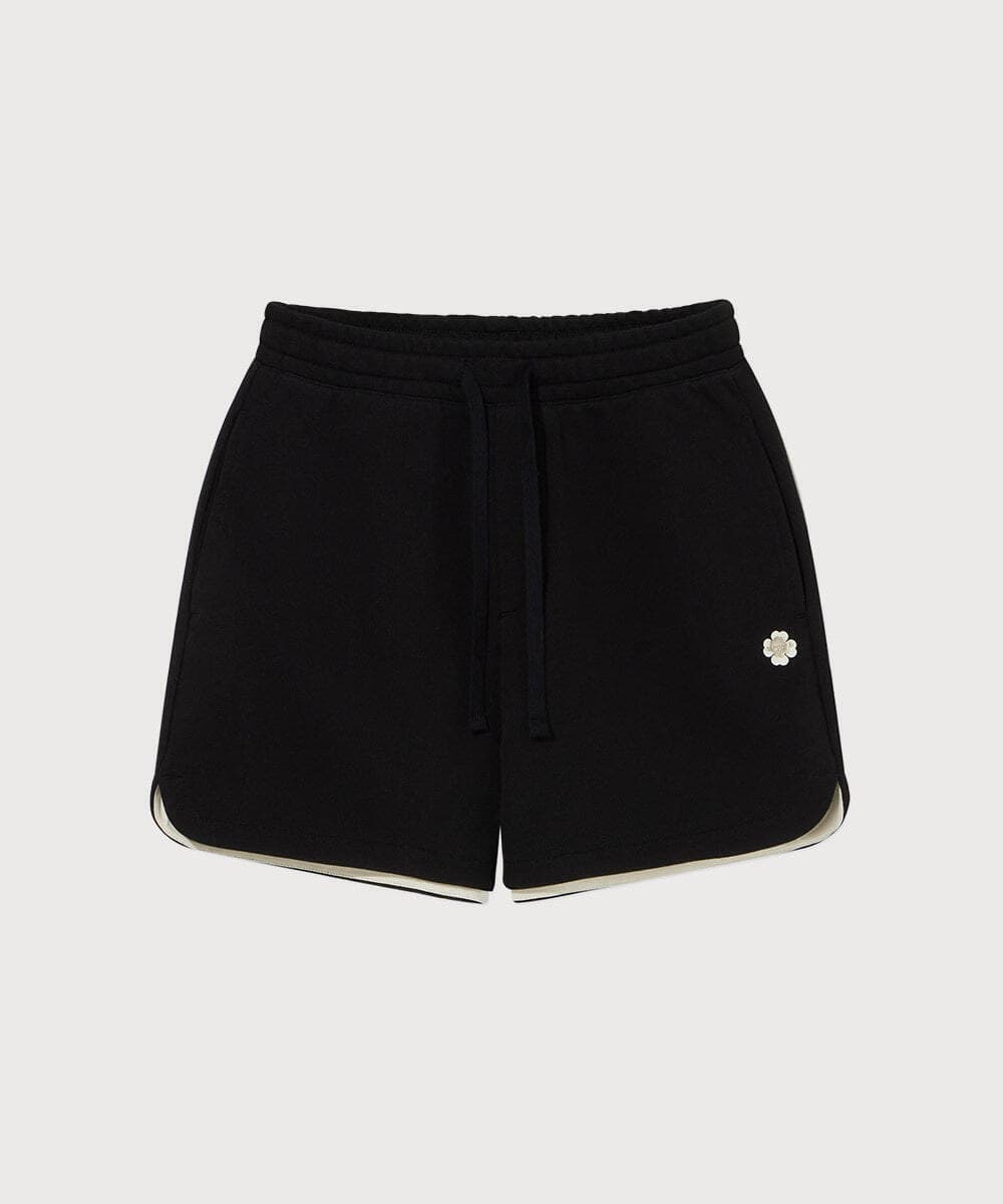 우먼 클로버하트 스웻 쇼츠 Black