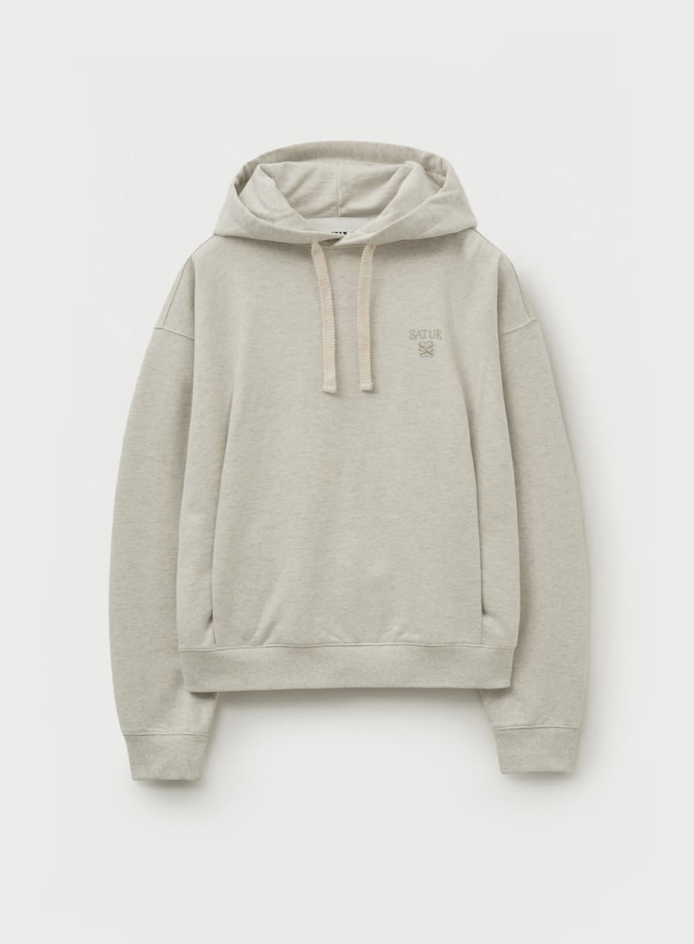 Apero Loose Fit Tuck Pocket Hoodie - Melange Ivory