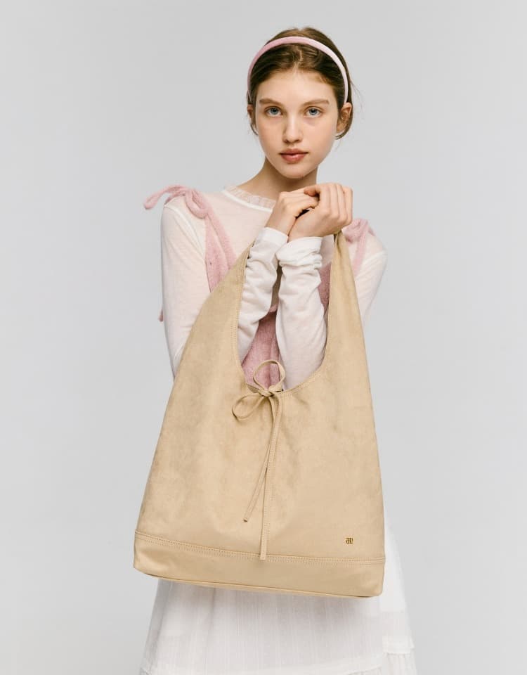 pino bag (suede) - light beige (L)