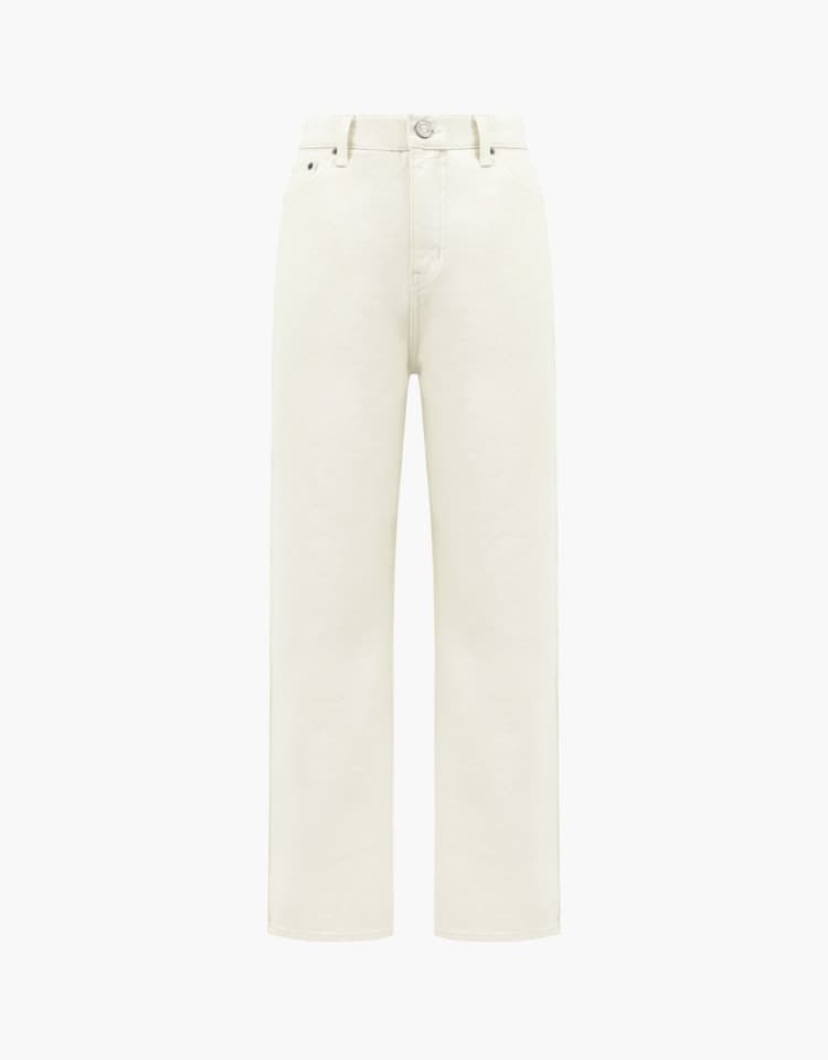 straight denim pants - white