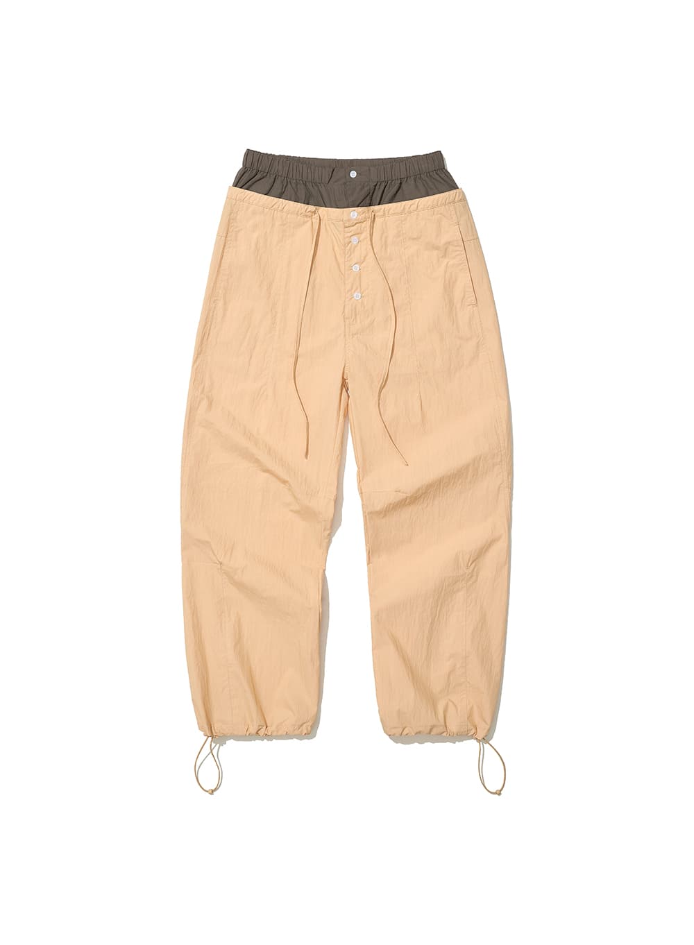 DOUBLE WAIST PARACHUTE PANTS_ORANGE