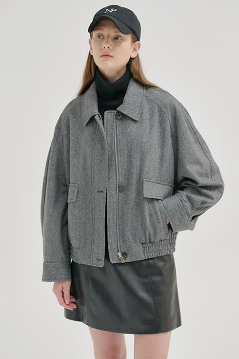 24FN casual zip-up blouson jacket [GY]