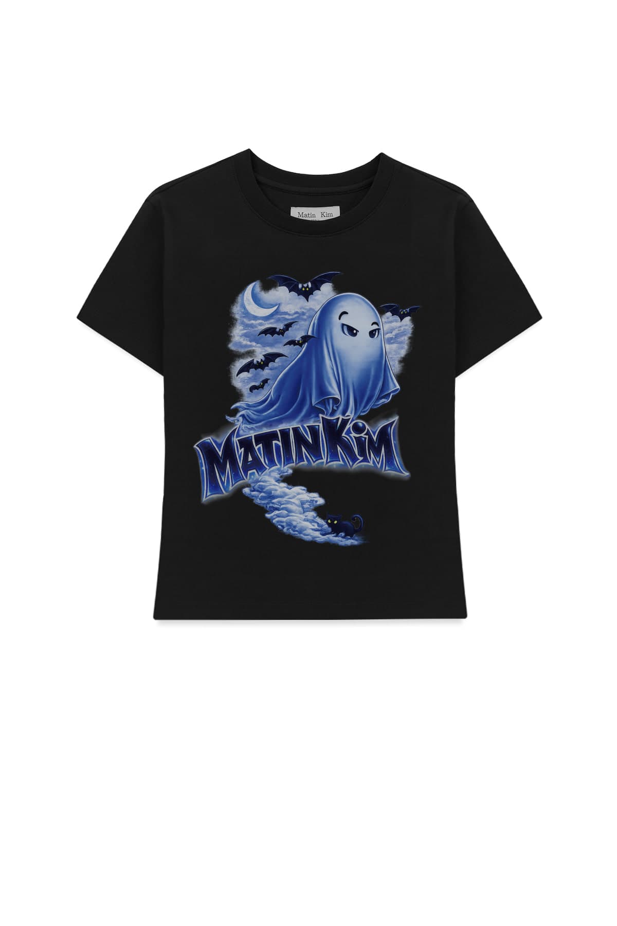 GHOST ARTWORK CROP TOP IN STRONG BLACK