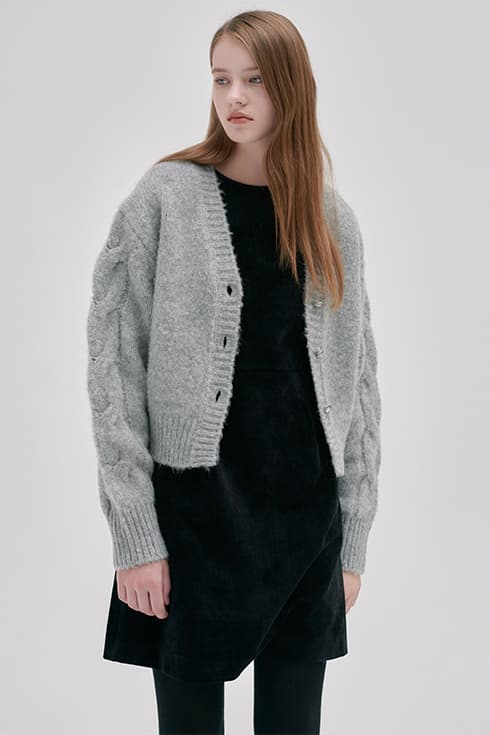 23WN cable point cardigan [3colors]