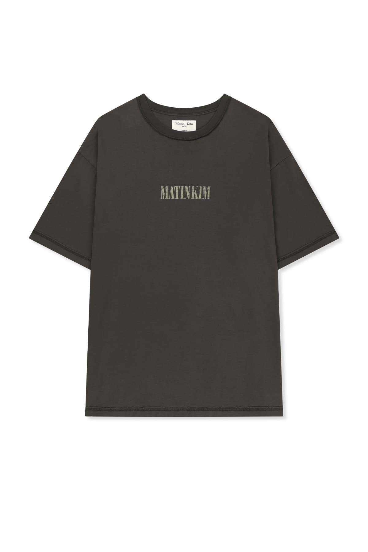 VINTAGE LETTERING GRAFFITI TOP IN CHARCOAL