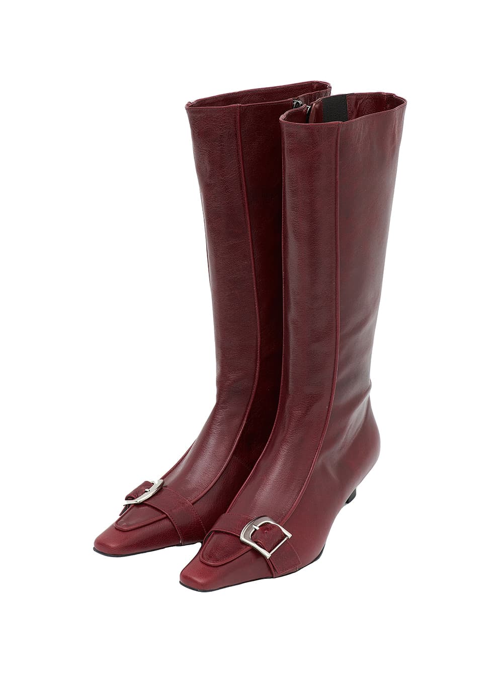 POINTED BELTED BOOTS_BURGUNDY