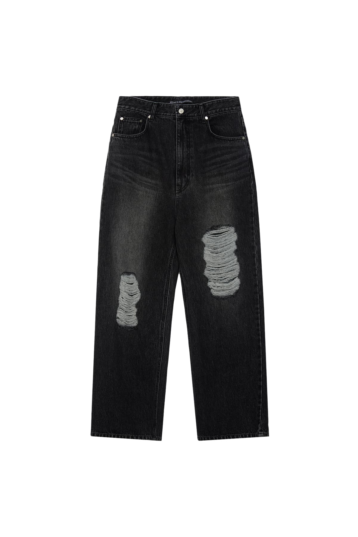 DESTROYED DENIM PANTS - BLACK