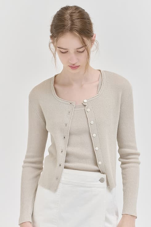 Summer linen cardigan set [A/BE]