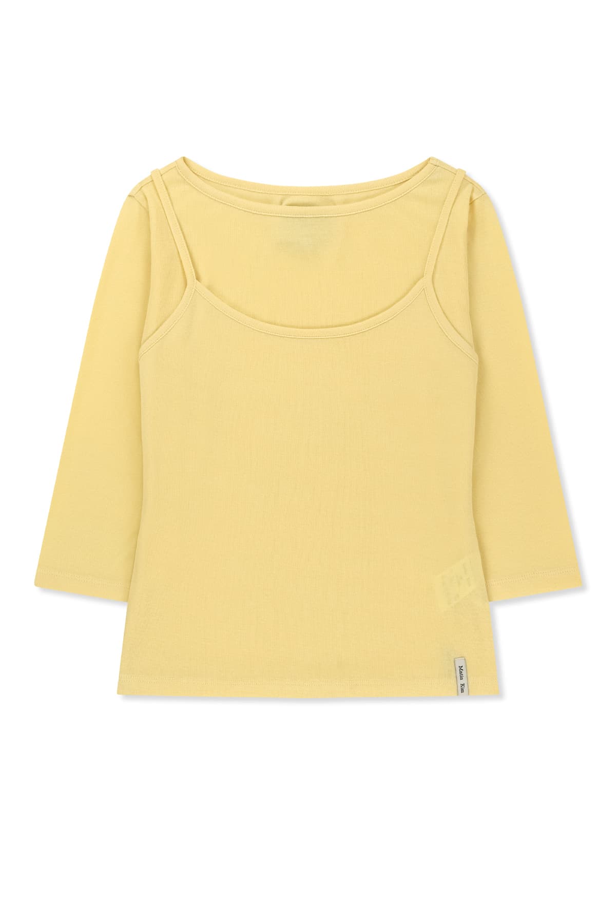 3/4 SLEEVE TOP & TANK LAYERED SET IN YELLOW