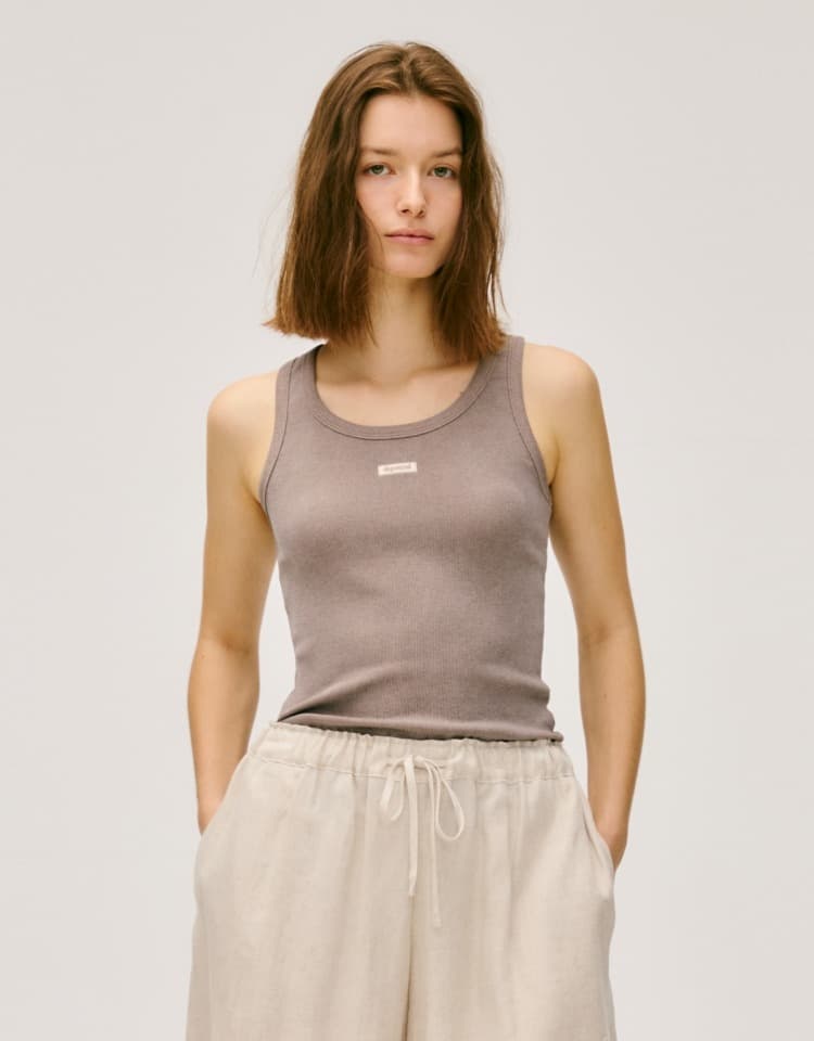 box logo sleeveless - brown