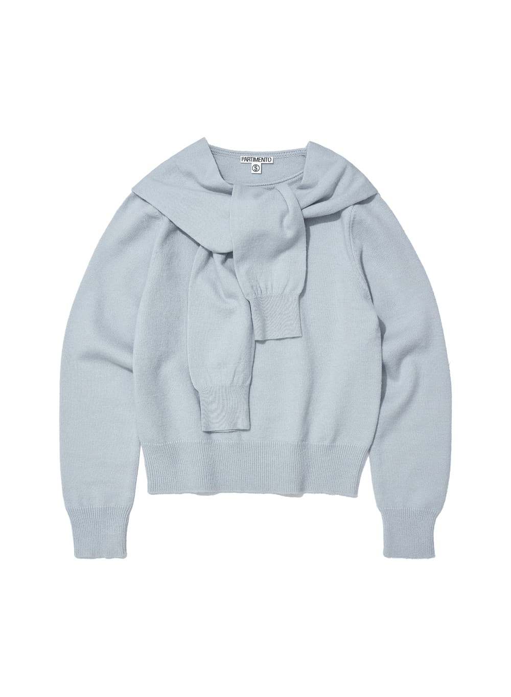 LAYERED SLEEVE KNIT CREWNECK_SKY