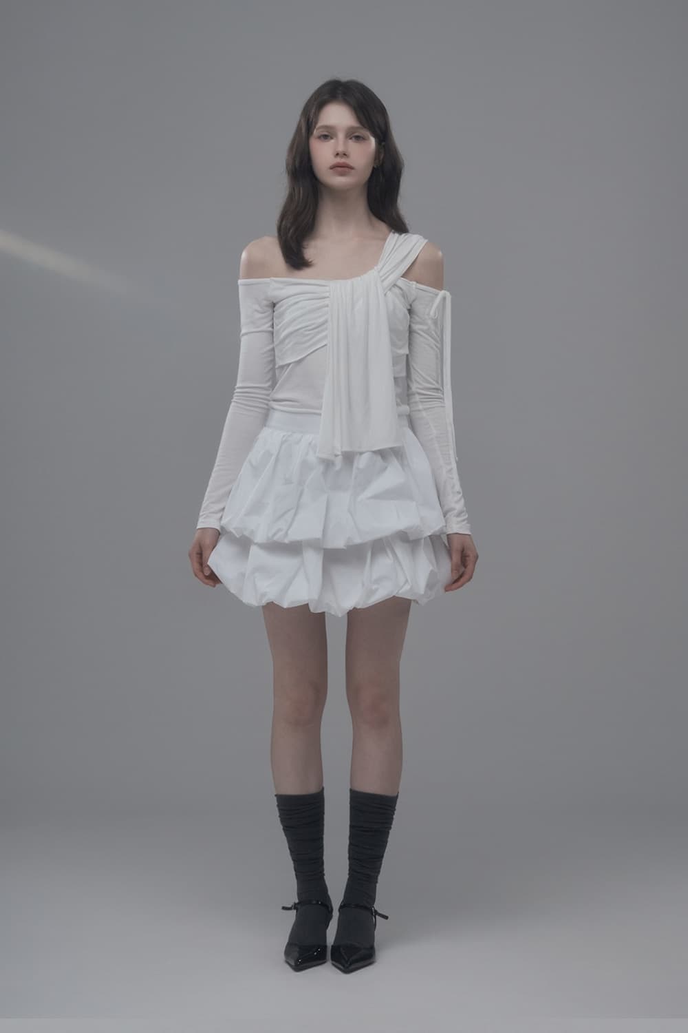 Balloon Cancan Skirt - White