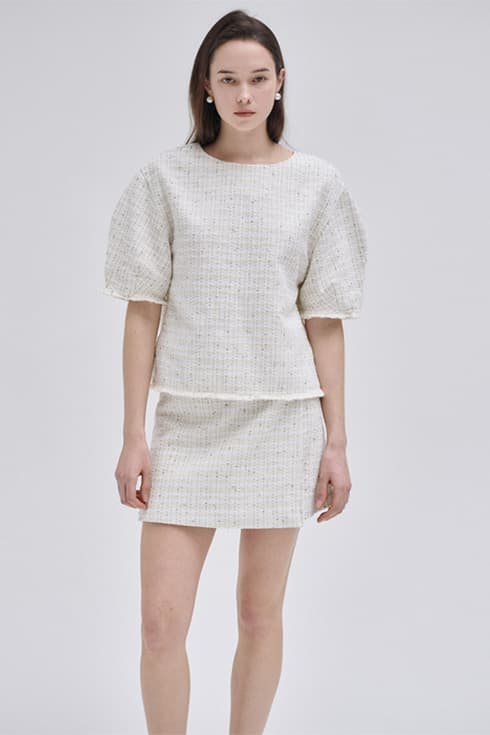 23SN tweed volume blouse [IV]