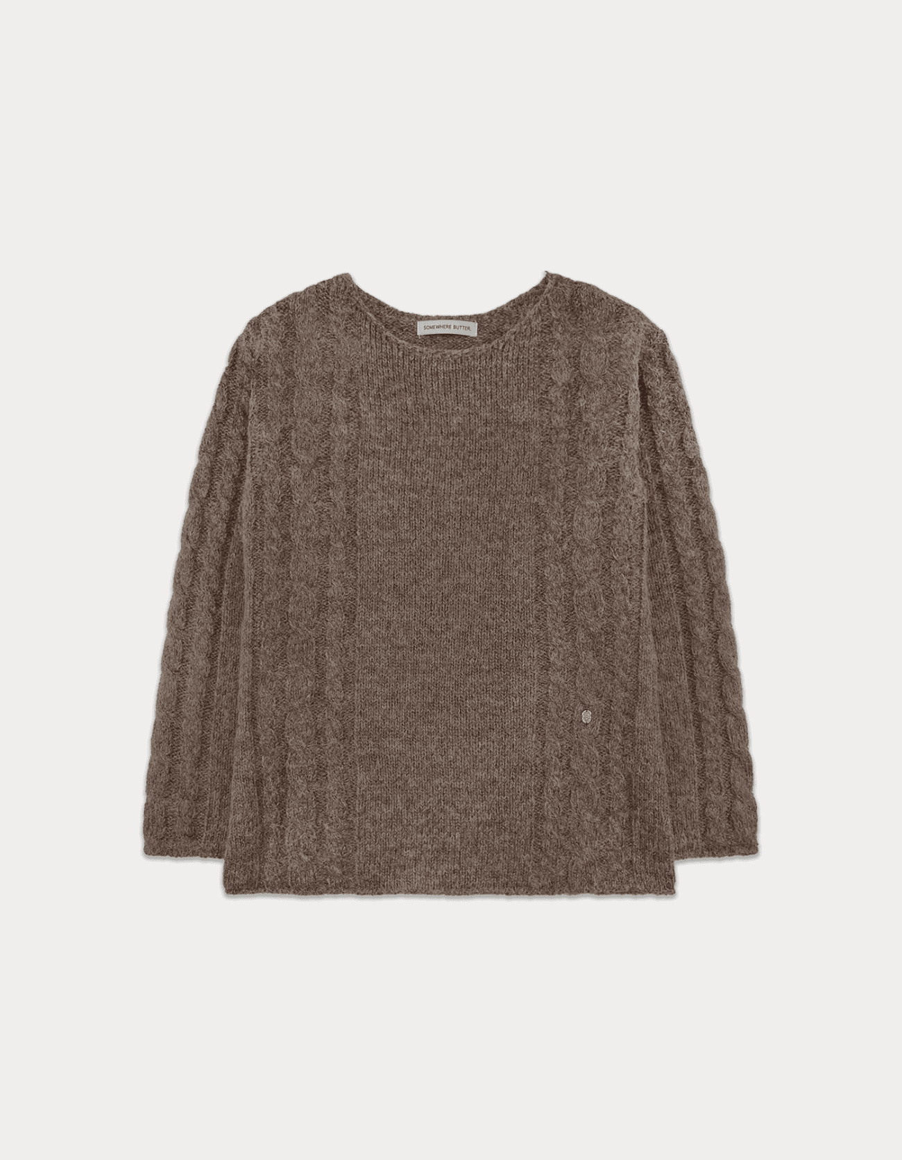 Some Cable Long Sleeve Knit - Brown