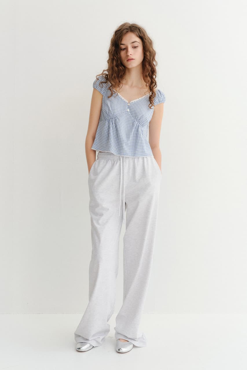 2-WAY SHOULDER BLOUSE BLUE CHECK_UDBL6B225B2