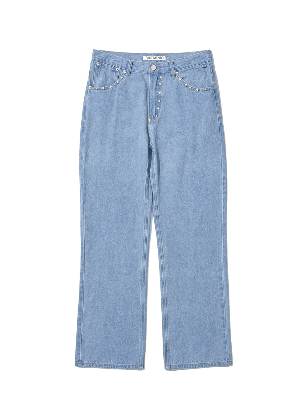 POCKET STUDDED POINTED JEANS_LIGHT BLUE