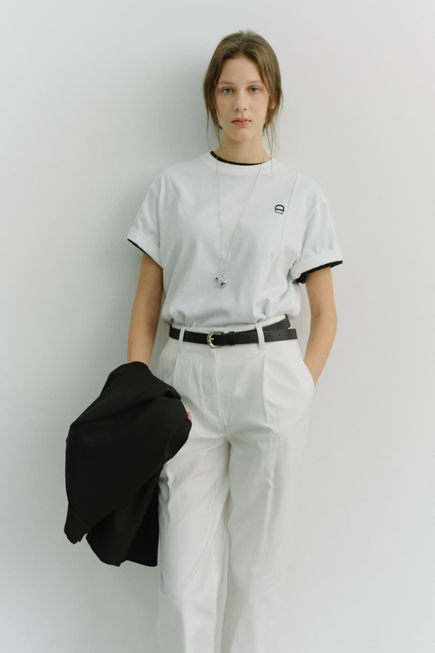 UNISEX LOGO CREASE T-SHIRT WHITE_UDTS6A111WT